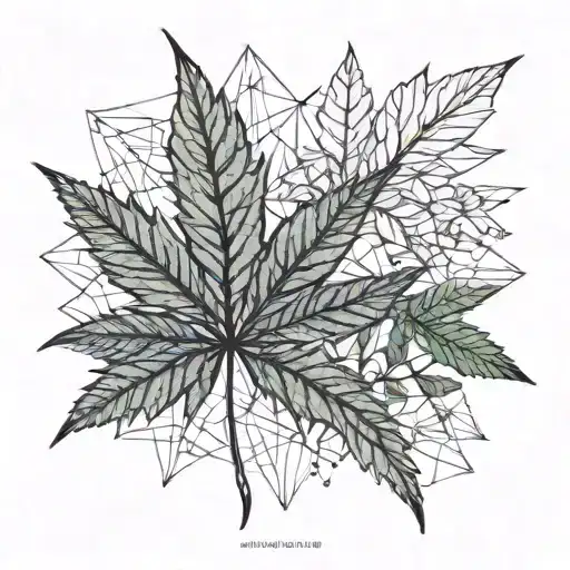 weed leaf tattoo design idea