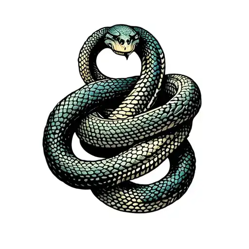 Gemini zodiac symbol snakes wrapped tattoo design idea