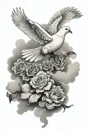 cloud, white dove, light tattoo design idea