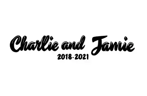 "Charlie and Jamie 2018 - 2021" tattoo design idea