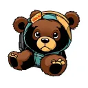 Cali bear with backpack tattoo design idea