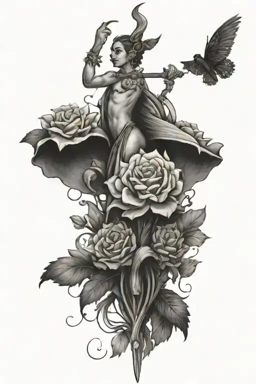 create a half arm tattoo inspired by strengh and winner attitudes  tattoo design idea