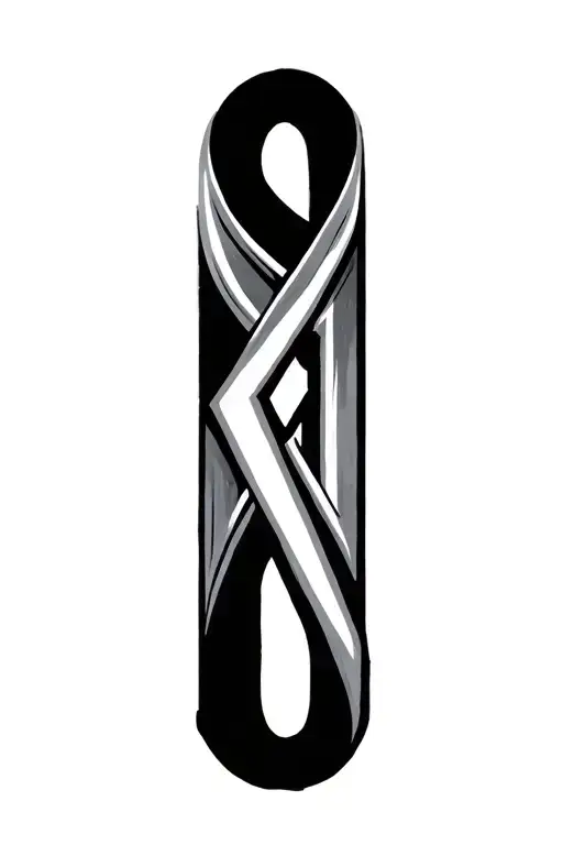 S and N letter thin tattoo design idea