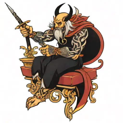 Solitude, strength, zeal and love of power tattoo design idea