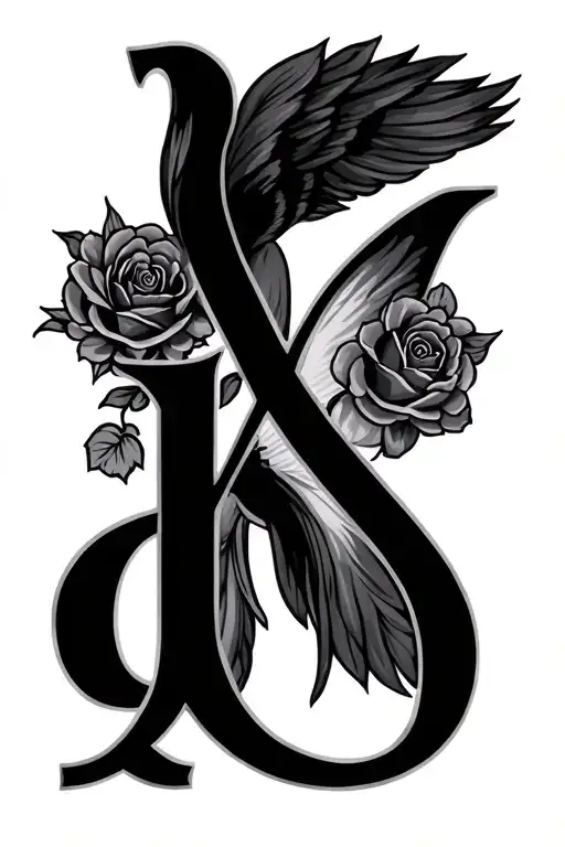family initials incorporated tattoo design idea