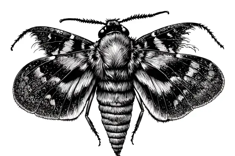 stipple shaded moth tattoo design idea