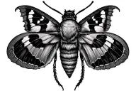 stipple shaded moth tattoo design idea