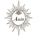 "I want a tattoo with the name Amin in a typographic style that also includes a sun design." tattoo design idea