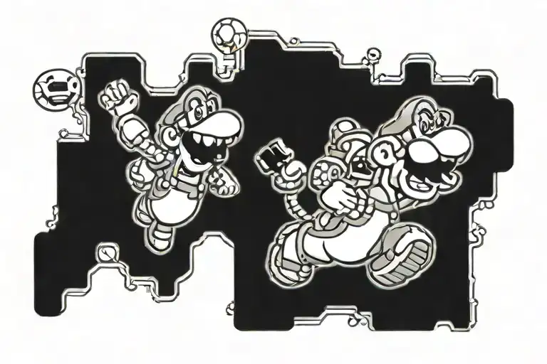 super mario land tattoo design idea