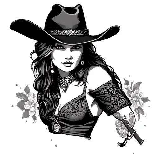 Cowgirl tattoo design idea