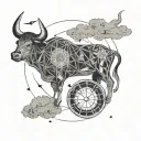 Taurus flat earth field geometric design featuring tattoo design idea