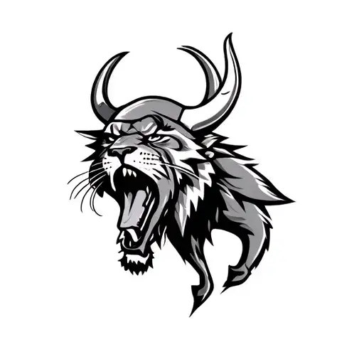 Detroit Lions eating the vikings tattoo design idea