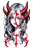 Rune devil horns tattoo design idea