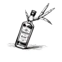Rum Bottle and sugar cane tattoo design idea