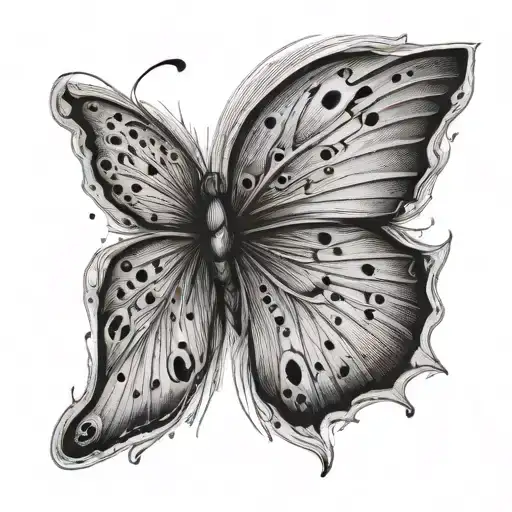 butterfly fingerprint tattoo design idea