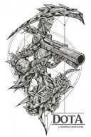 Dota 2 Sniper tattoo design idea