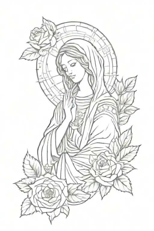 roses virgin mary birthdate 3 1 62 tattoo design idea