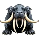 Walrus mythical creature with multiple heads and tusks tattoo design idea