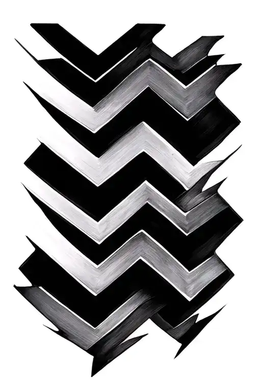 chevron pattern upper tattoo design idea