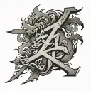 destroy kanji characters tattoo design idea