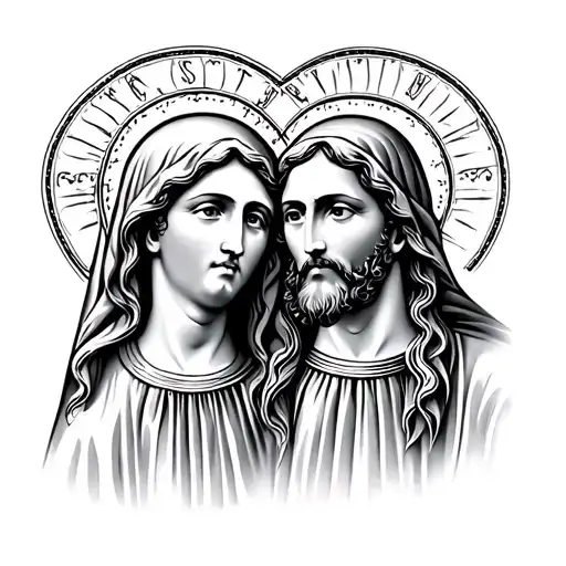 St Mary and St Joseph tattoo design idea