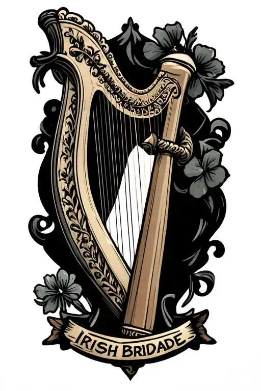 Irish Brigade with harp tattoo design idea
