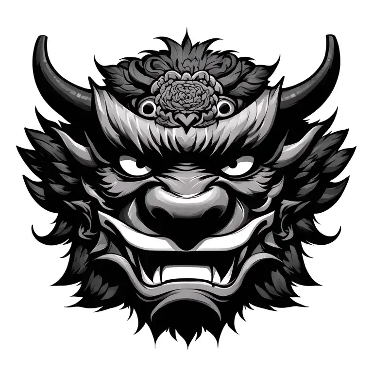 kappa japanese demon mask tattoo design idea