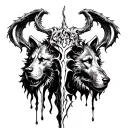 tear of lucifer with cerberus  tattoo design idea