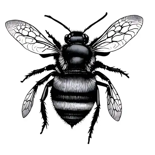 sea shells arranged as silhouette of bumble bee tattoo design idea