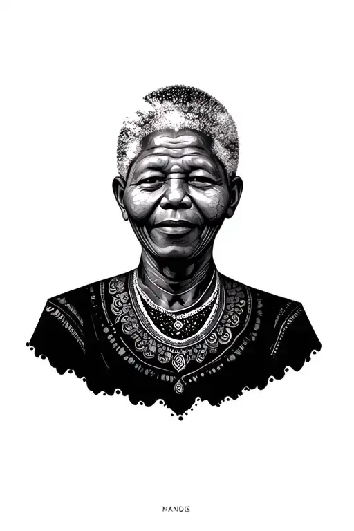 Mandela design with elements tattoo design idea