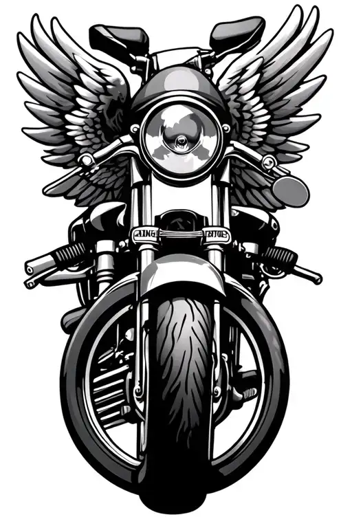 police themed winged motorcycle wheel tattoo design idea