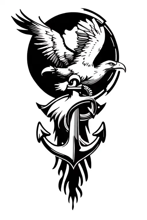 eagle globe and anchor tribal tattoo tattoo design idea
