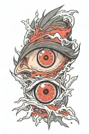Itachi bleeding eye tattoo design idea