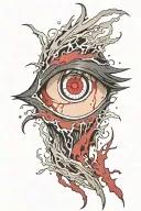 Itachi bleeding eye tattoo design idea