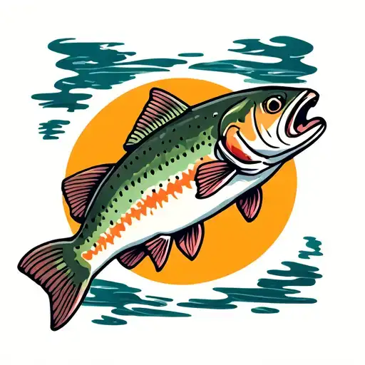 rainbow trout tattoo design idea