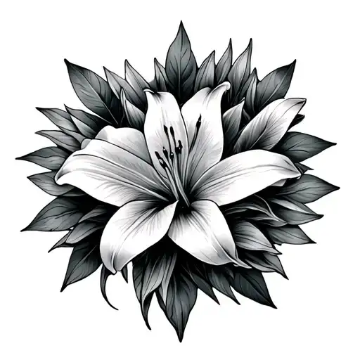 Filipino star with lily stargazers tattoo design idea