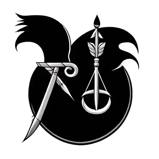 libra and Sagittarius symbol tattoo design idea