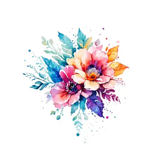 empowering colorful, beautiful tattoo on a woman's foreman. tattoo design idea