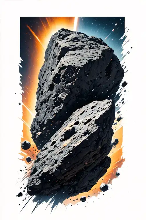 asteroid falling at angle tattoo design idea