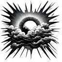 Clouds And Sun Rays tattoo design idea