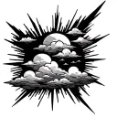 Clouds And Sun Rays tattoo design idea