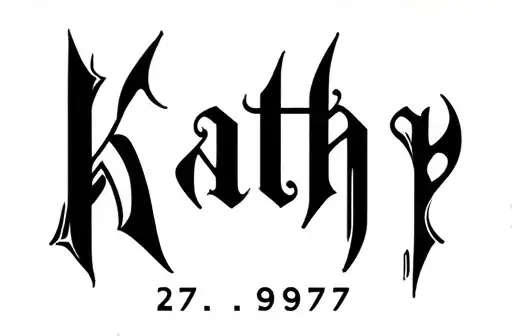 "KATHY
 27. 1977" tattoo design idea