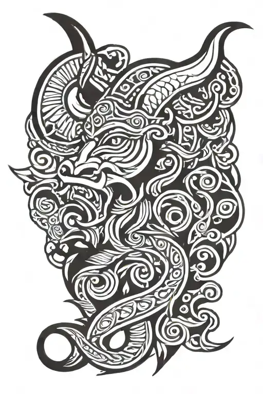 viking polynesian tattoo design idea