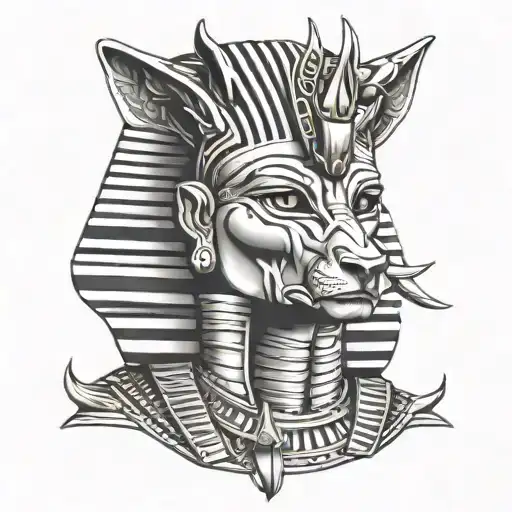 king tut Anubis and Egyptian tattoo design idea