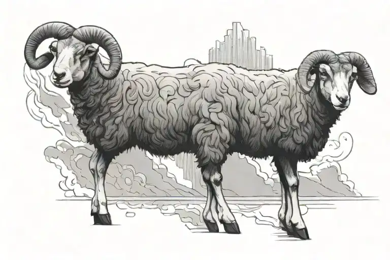 lamb standing tattoo design idea