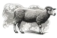 lamb standing tattoo design idea