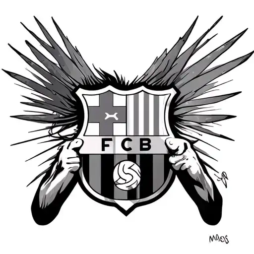 barca and messi tattoo design idea