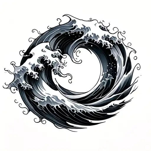Enso wave forming the shape tattoo design idea