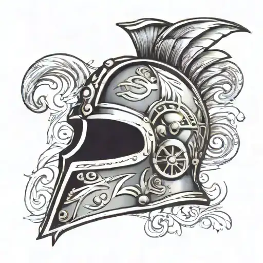 Gladiator helmet tattoo design idea