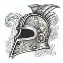 Gladiator helmet tattoo design idea